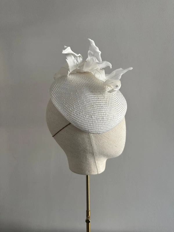 Tear Shaped Cocktail Hat with Satin Feathers Jane Taylor London