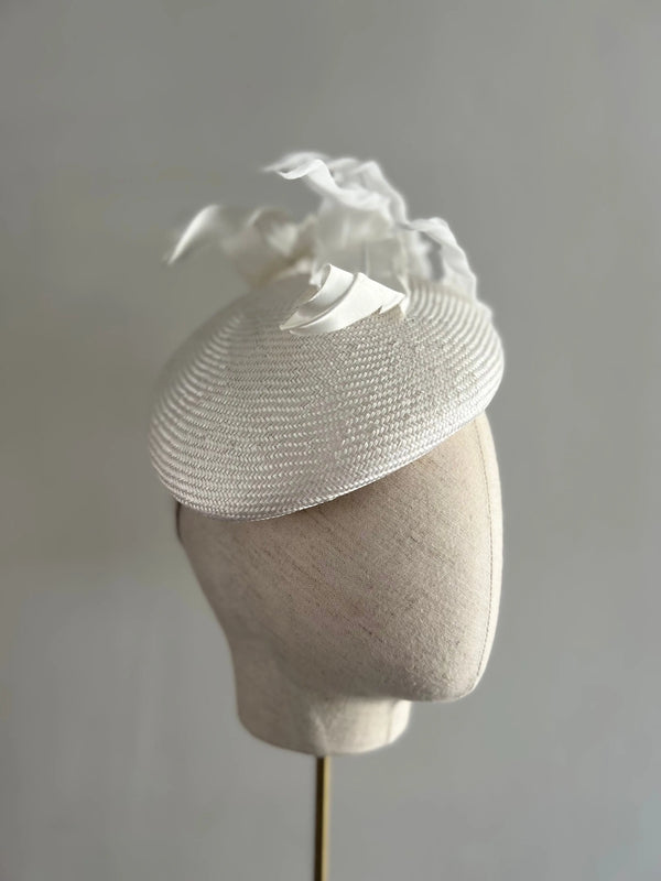 Tear Shaped Cocktail Hat with Satin Feathers Jane Taylor London