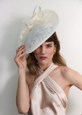 Hestia Hat in Straw with Buntal Bow in Ivory