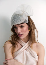 Selene Straw Cocktail Hat in Ivory
