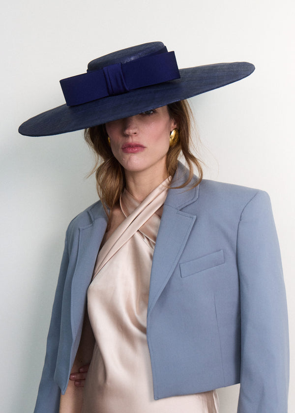blue dress hat Men Derby Bowler Hat-Royal Blue