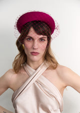 Small Crescent Moon Band® in Satin with Veil in Pink