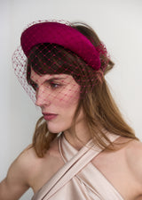 Small Crescent Moon Band® in Satin with Veil in Pink