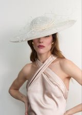 Decima in Straw with Spotted Veiling in Ivory