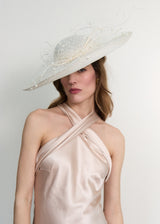 Decima in Straw with Spotted Veiling in Ivory