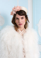 Small Crescent Moon Band® in Pinokpok with Petals and Baroque Pearl in Ivory