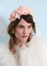 Small Crescent Moon Band® in Pinokpok with Petals and Baroque Pearl in Ivory