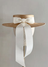 Children's Boater in Straw with Bow