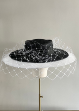 Boater Hat in Two Tone Sinamay Jane Taylor London