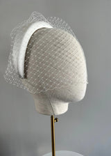 Bridal Cora Satin Headband with Veil Jane Taylor Design