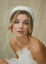 Bridal Cora Satin Headband with Veil Jane Taylor Design