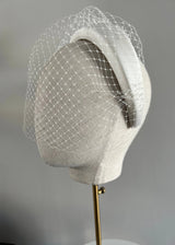 Bridal Cora Satin Headband with Veil Jane Taylor Design