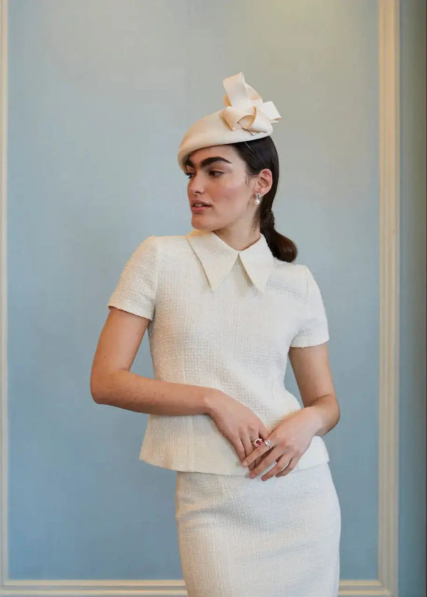 Bridal Neso Hat in Satin Jane Taylor London
