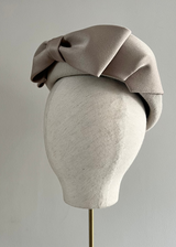 Chelsea Beret in Felt with Satin Bow in Alabaster Jane Taylor London