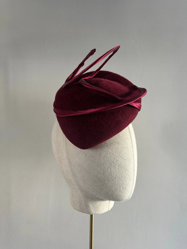 Classic Tear Shaped Cocktail Hat in Luxury Felt Jane Taylor London