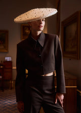 Conical Hat with Sprinkled Crystals in White Jane Taylor London
