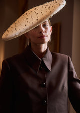Conical Hat with Sprinkled Crystals in White Jane Taylor London