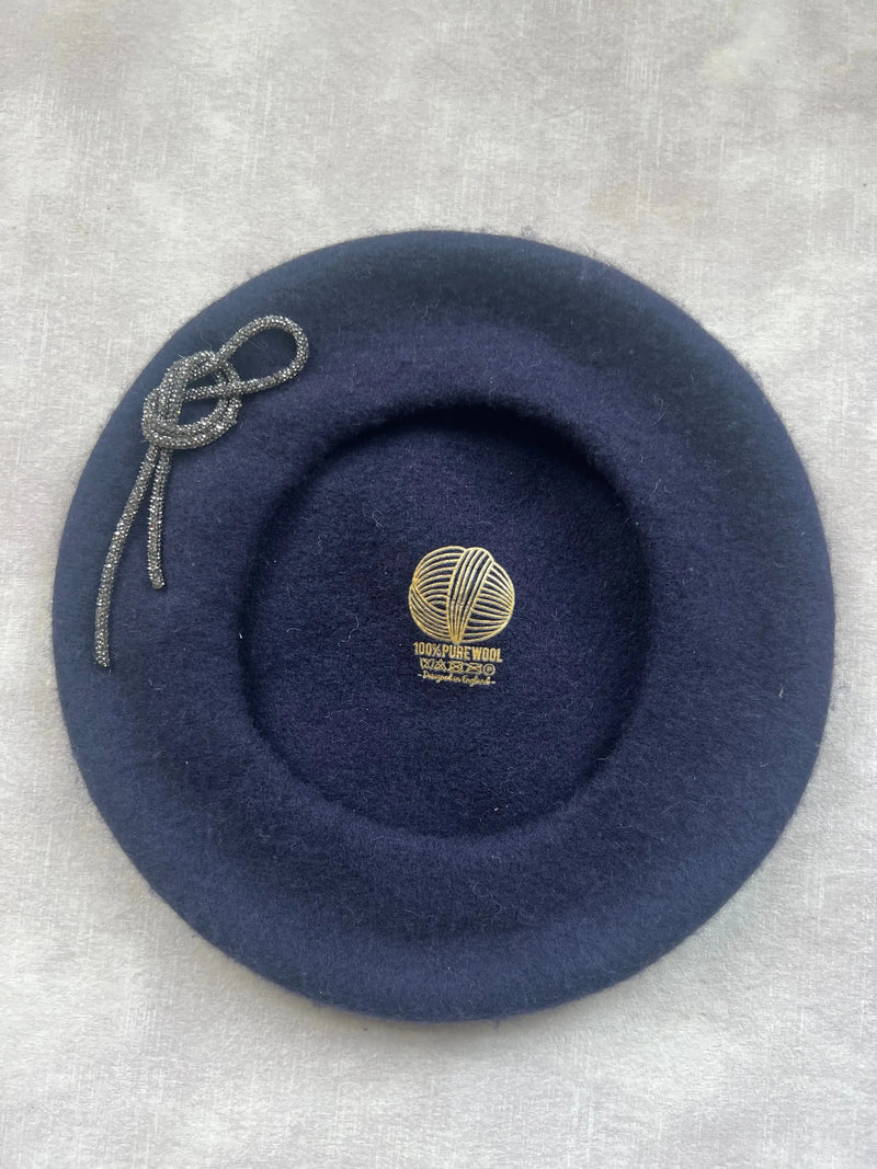 Copy of Wool Beret with Crystal Knot Jane Taylor London