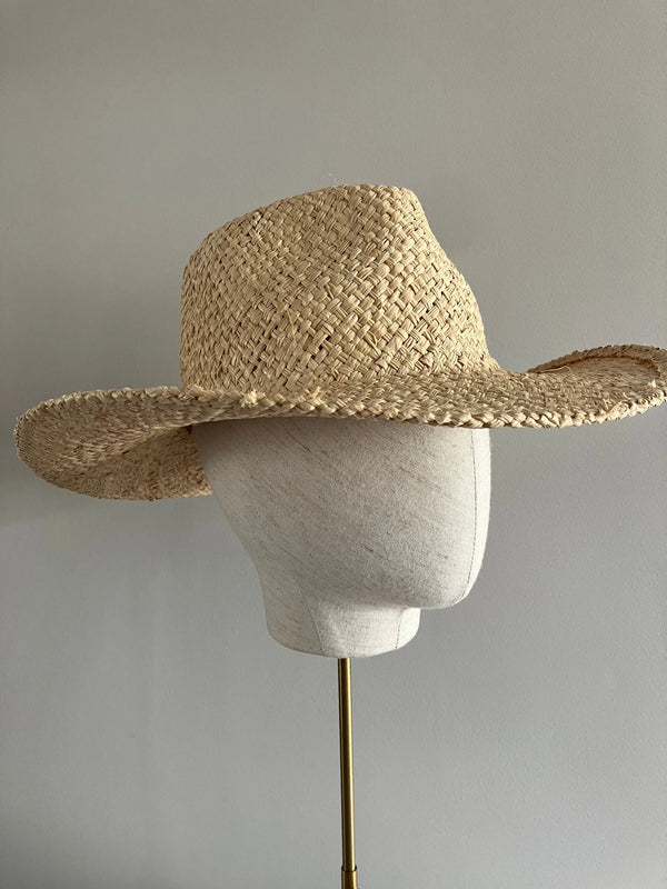 Cowboy Hat in Natural Raffia Jane Taylor London