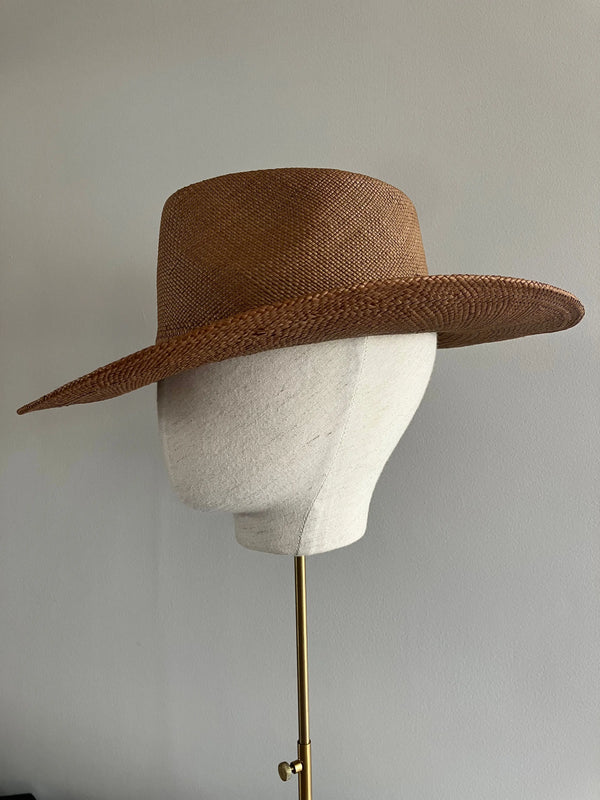 Cowboy Hat in Walnut Panama Jane Taylor London