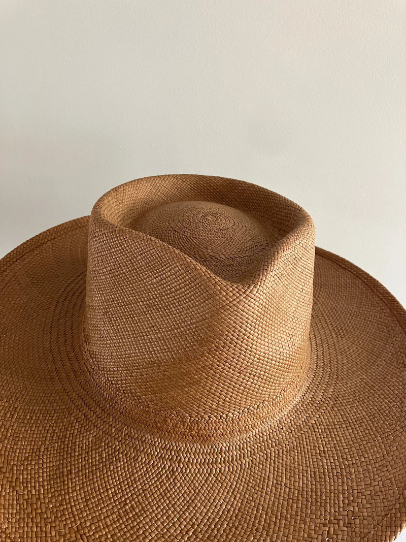 Cowboy Hat in Walnut Panama Jane Taylor London