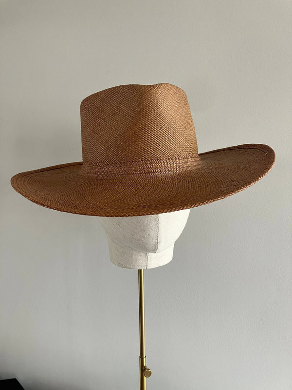 Cowboy Hat in Walnut Panama Jane Taylor London