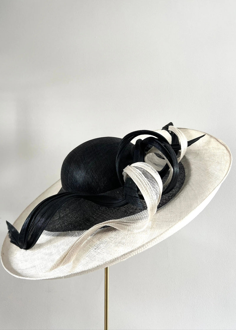 Decima - Black and White with Buntal Bows Jane Taylor London