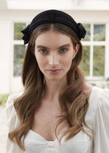 Diamond Pleated Band in Satin and Crepe - Black Jane Taylor London