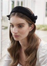 Diamond Pleated Band in Satin and Crepe - Black Jane Taylor London