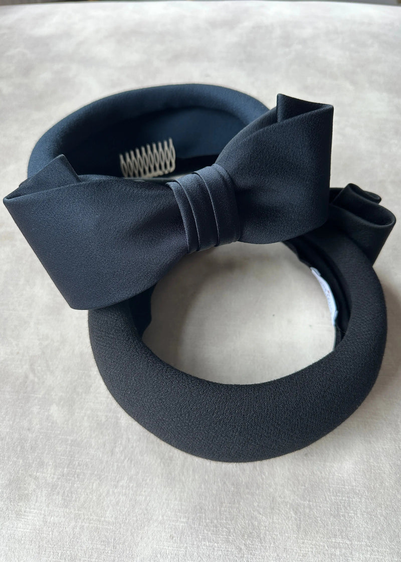 Electra Halo® in Crepe & Black Bow Jane Taylor Design