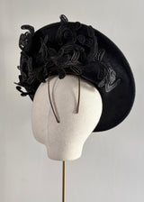 Kyra in Felt with Lace Details in Black