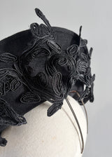 Kyra in Felt with Lace Details in Black