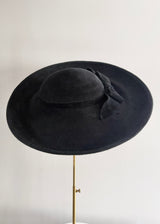 Decima Hat in Luxury Felt with Bow in Black