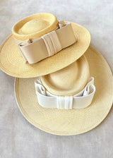 Nixi Boater in Panama with Satin Bow