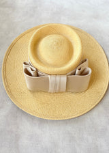 Nixi Boater in Panama with Satin Bow