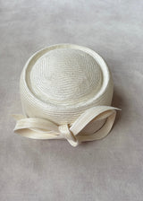 Roma Pillbox in Straw with Bow