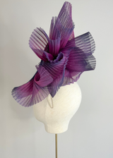 Mena Hat in Two Tone Sinamay in Hollyhock