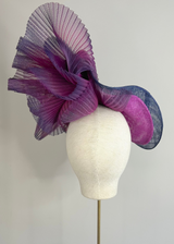 Mena Hat in Two Tone Sinamay in Hollyhock