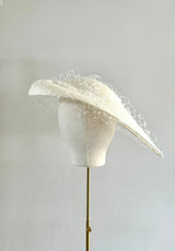 Calliope Hat in Straw with Veiling