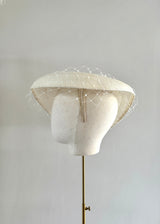 Calliope Hat in Straw with Veiling