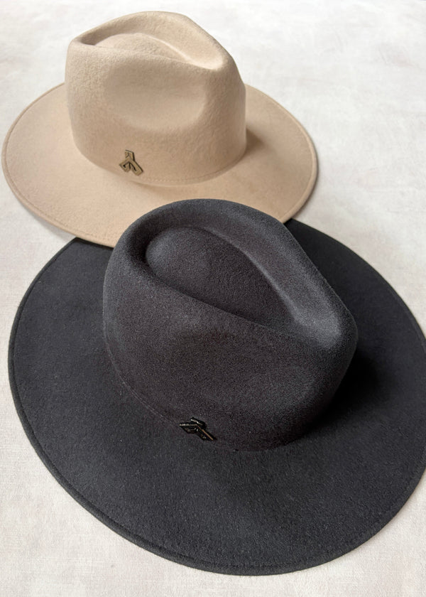 Fedora Hat in Felt with Jane Taylor Emblem
