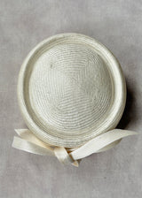 Ilithyia Pillbox in Straw with Bow in Ivory