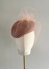 XL Selene in Felt with Veiling in Rose