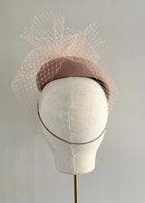 XL Selene in Felt with Veiling in Rose