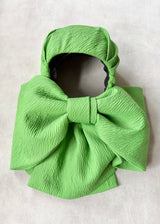 Nyx Skullcap Hat with Oversized Bow in Green