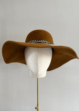 Floppy Hat in Felt with Chain Detail in Brandy