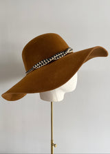 Floppy Hat in Felt with Chain Detail in Brandy