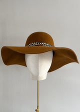 Floppy Hat in Felt with Chain Detail in Brandy