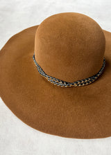 Floppy Hat in Felt with Chain Detail in Brandy