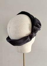 Diamond Pleated Band in Crepe and Satin in Black